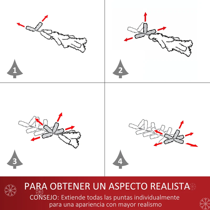 HOMCOM Árbol de Navidad de Fibra Óptica de 180 cm con 230 luces 7 Colores y Estrella en la Copa Ø84x180 cm Verde
