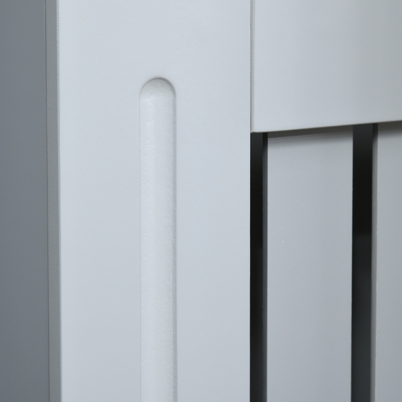 HOMCOM Mobile Copricalorifero in MDF e Legno Truciolare, Design a Doghe con Mensola Superiore, 78x19x83cm, Grigio