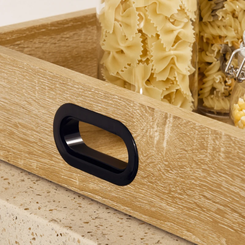 HOMCOM Carrello da Cucina a 3 Ripiani con Vassoio Rimovibile e Ruote Girevoli, 72x40x94cm, Legno e Nero