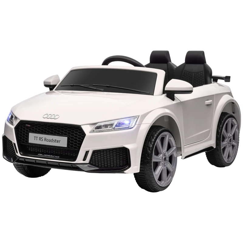 HOMCOM Voiture électrique enfant véhicule électrique enfant Audi TT RS 12 V 30 W V. Max. 3 Km/h télécommande 2,4G Effets sonores + Lumineux Blanc(m-10)
