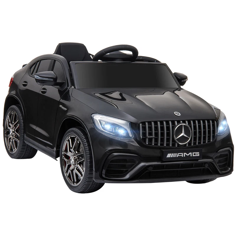 HOMCOM Voiture véhicule électrique Enfants 12 V 35 W V. 3-5 Km/h télécommande Effets sonores + Lumineux Noir Mercedes GLC AMG(m-10)