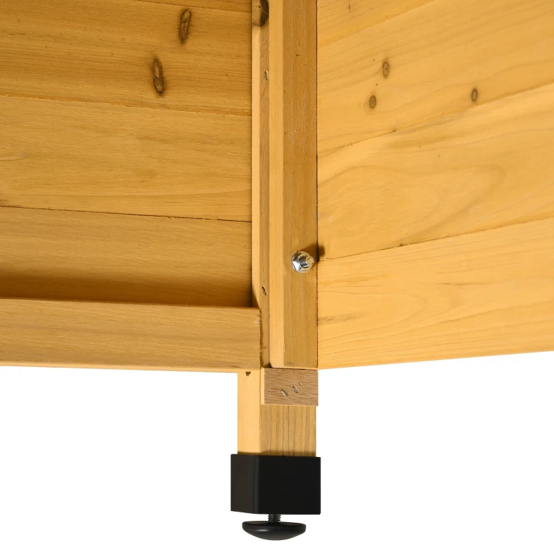 Outsunny Casetta per Robot Tagliaerba in Legno con Piedini Rialzati Tetto Inclinato Impermeabile e anti-UV, Giallo, 75x76x70cm