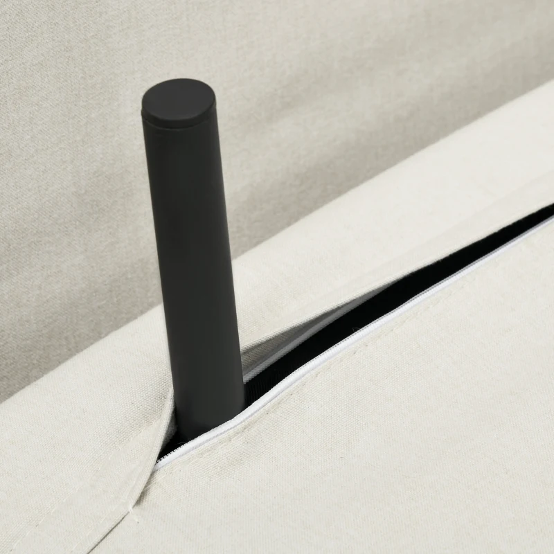 HOMCOM Sillón Cama Individual 3 en 1 Sofá Cama Plegable con Respaldo Ajustable y Cojín para Sala Dormitorio 90x78x79 cm Crema