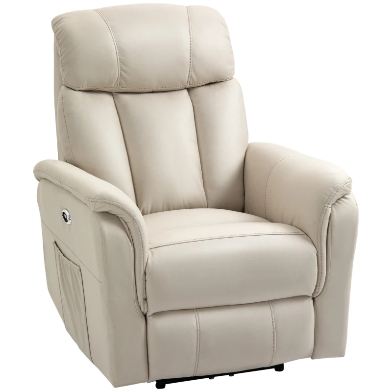 HOMCOM Elektrischer Relaxsessel mit Fernbedienung, verstellbare Rückenlehne 155°, ausziehbare Fußstütze, Mikrofaser