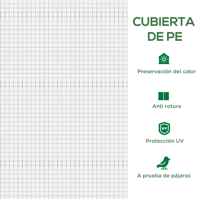 Outsunny Invernadero de Jardín 143x143x195 cm Vivero Casero de Acero con 4 Estantes Puerta y 2 Ventanas Enrollables para Cultivos Plantas Macetas Flores Patio Exterior Blanco