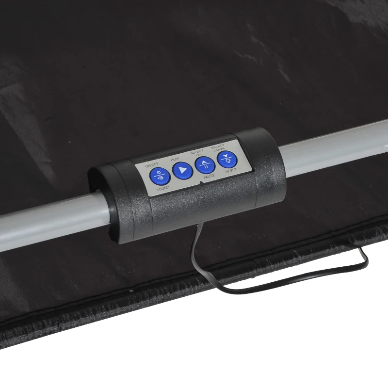 HOMCOM Jeu de basketball arcade pliable à 2 panier 4 balles pompe de gonflage, panier de basketball avec système de pointage, 4 bouton fonctionnement et 8 modes de jeux, 205x110x205cm, noir et blanc