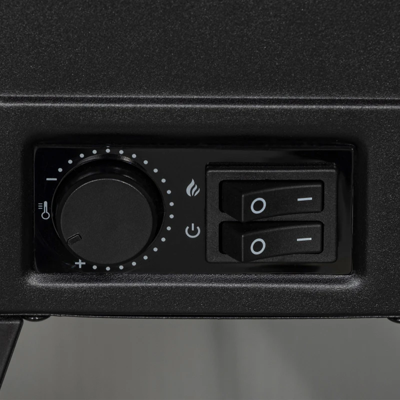 HOMCOM Elektrischer Kamin mit realistischem Feuereffekt, Überhitzungsschutz und niedrigem Geräuschpegel, 1800W, Schwarz