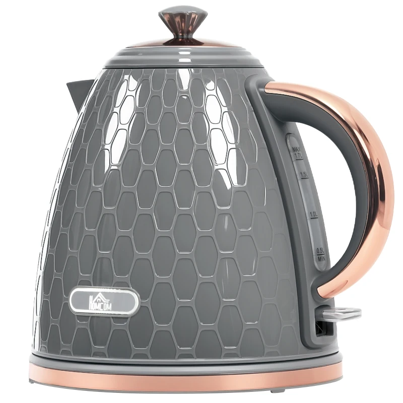 HOMCOM 3kW Rapid Boil Honeycomb Kettle - Grey