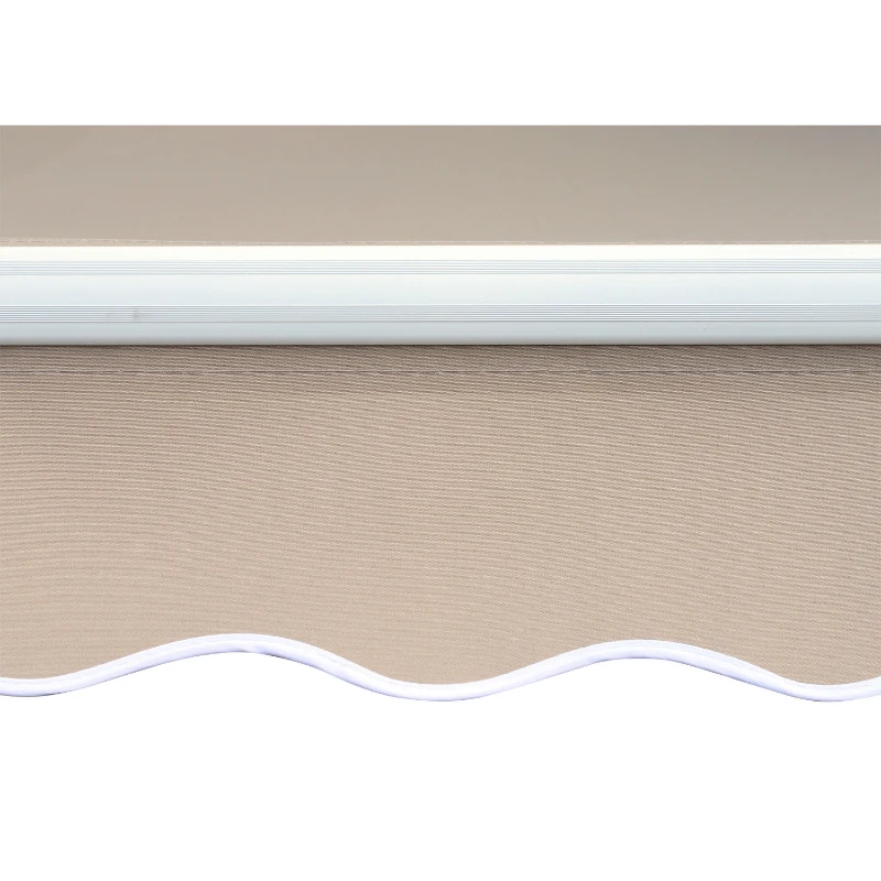 Outsunny Gelenkarmmarkise Verstellbare Klemmmarkise Terrassenmarkise 4,5 x 3m Sonnenschutz mit Kurbel, Balkonmarkise, Beige