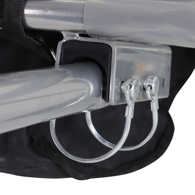 HOMCOM Remolque Infantil 2 Plazas para Bicicleta 2en1 Convertible en Carrito con Reflectores Cinturón 5 puntos Beige y Marrón