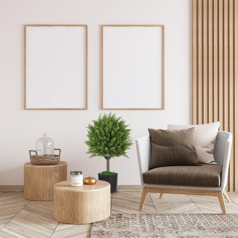 HOMCOM Pianta Finta Albero Cedro con Vaso Incluso per Interno ed Esterno, Altezza 55 cm, Verde