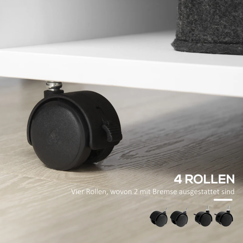 HOMCOM Druckerständer 6 Regale 4 Rollen 60 cm × 40 cm × 75,8 cm Weiß