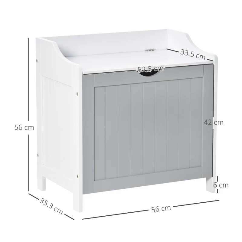 kleankin Bathroom Laundry Cabinet, Multi-Purpose Storage Unit with Raised back and Shaker Style Door