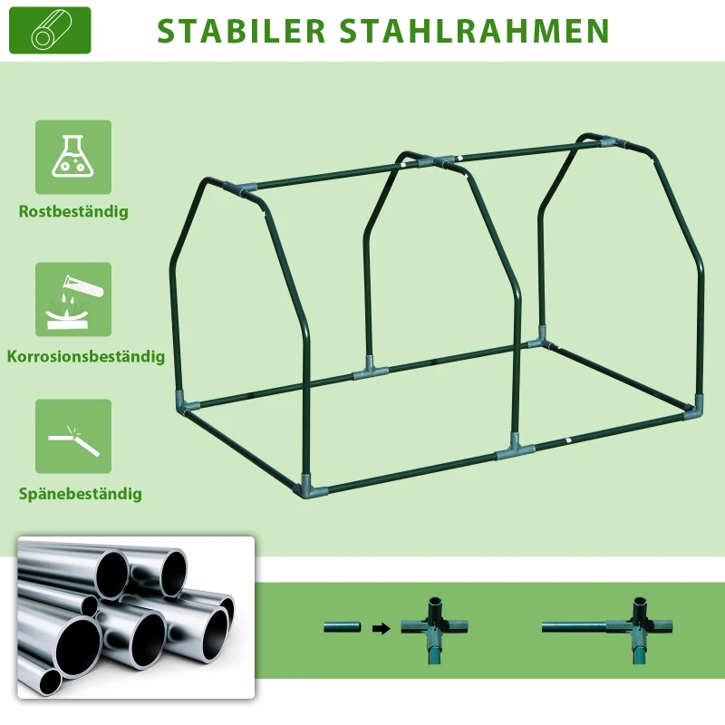 Outsunny Mini Gewächshaus, wetterbeständig, leicht zu transportieren, 99 cm x 71 cm x 60 cm, Folientunnel, Grün