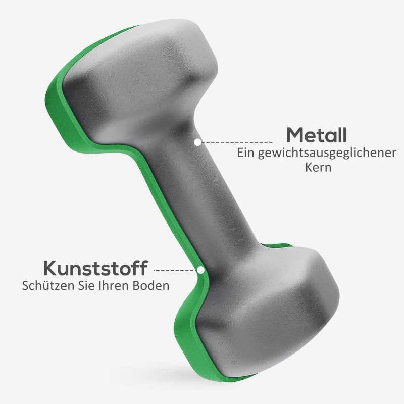 SPORTNOW Hantelset mit Aufbewahrungsgestell, Set mit 6 Hanteln für Fitness-Training, 2 x 1kg, 2 x 3kg, 2 x 5kg(m-6)