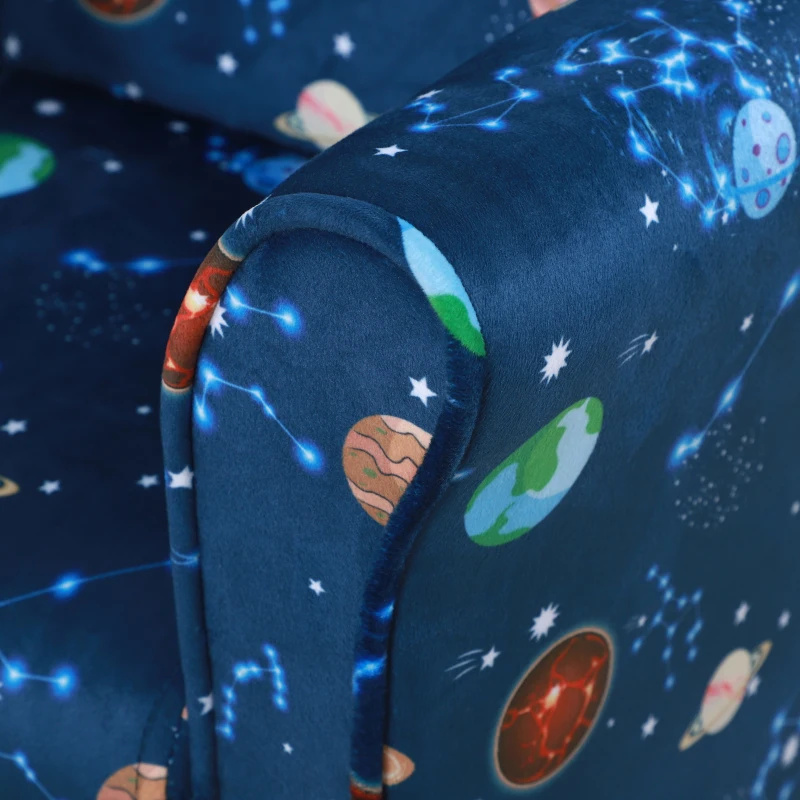 HOMCOM Kindersessel, Kinderzimmer Sofa, Kindersofa Mini-Sofa-Sessel für 3-6 Jahre,Polyester, Blau, 50 x 39 x 44 cm