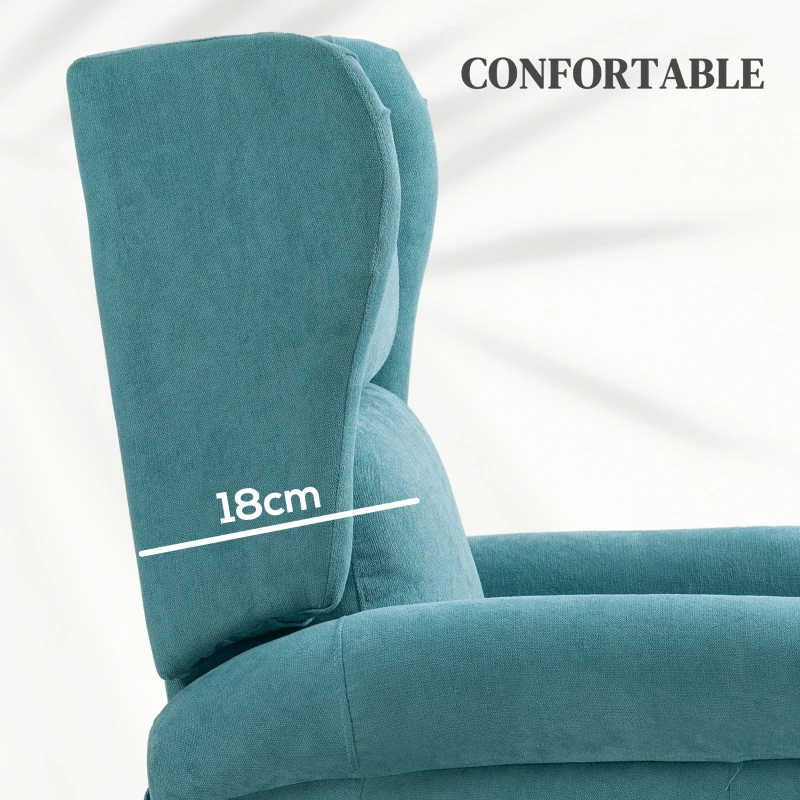 HOMCOM Fauteuil électrique releveur dossier inclinable avec repose-pied télécommande et pochette tissu aspect lin bleu