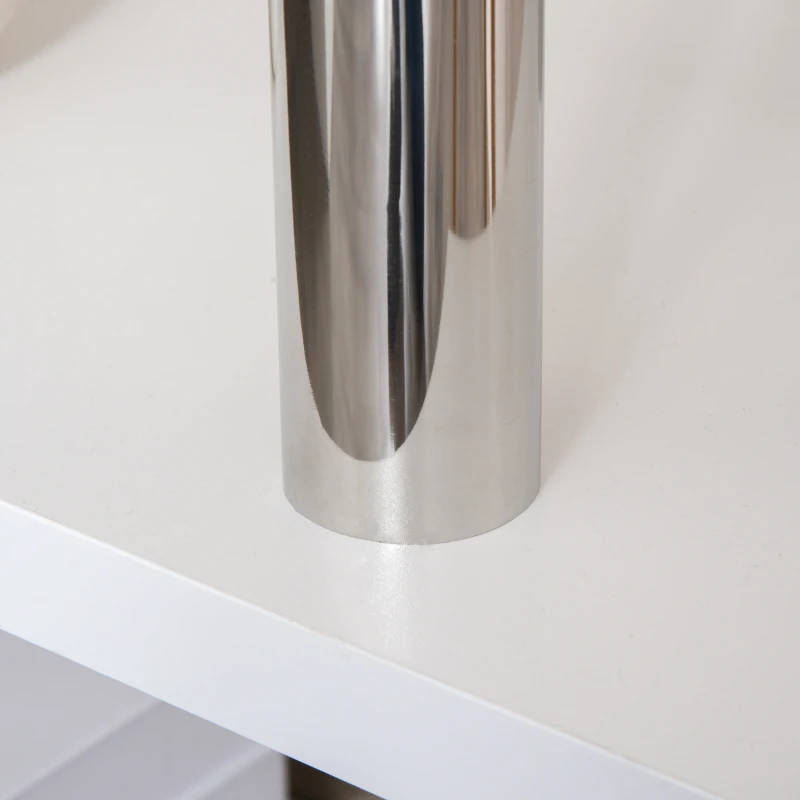 HOMCOM Scrivania Angolare Moderna in Legno con Cassetto, Armadietto e Mensole, Arredamento per Ufficio e Casa, Bianco