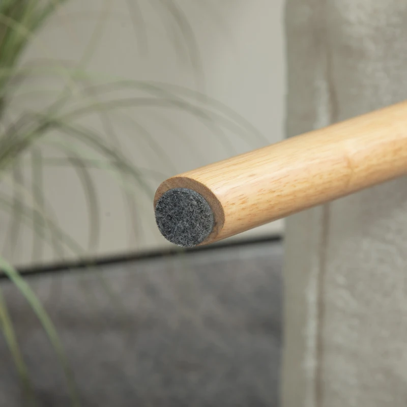 HOMCOM Moderner Fußhocker mit Fleece-Bezug und Holzbeinen, gepolstert, für Wohnzimmer, Schlafzimmer, Flur, Cremeweiß