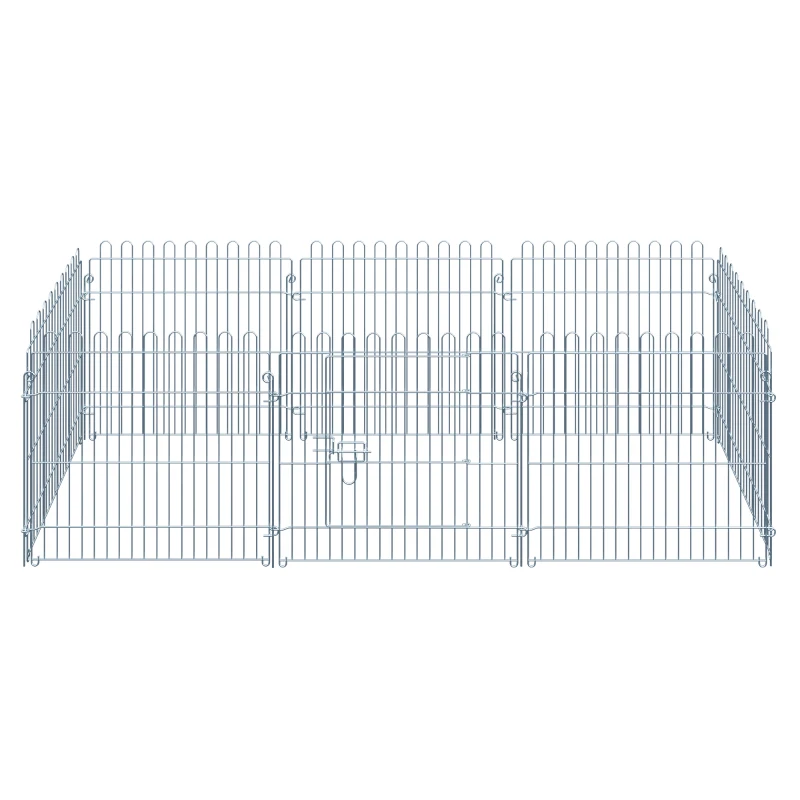 PawHut Freilaufgehege Welpenauslauf Welpenzaun Laufstall Welpengitter für Tiere 8-teilig B63 x H60 cm