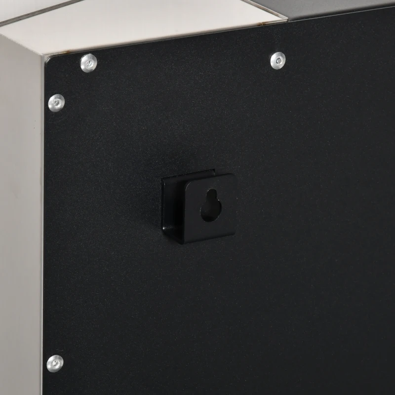 HOMCOM Cheminée bioéthanol Murale Encastrable, brûleur 0,7 L, contrôle de Flamme et Manche Inclus, dims 72 x 11P x 72H cm Acier inox et Noir