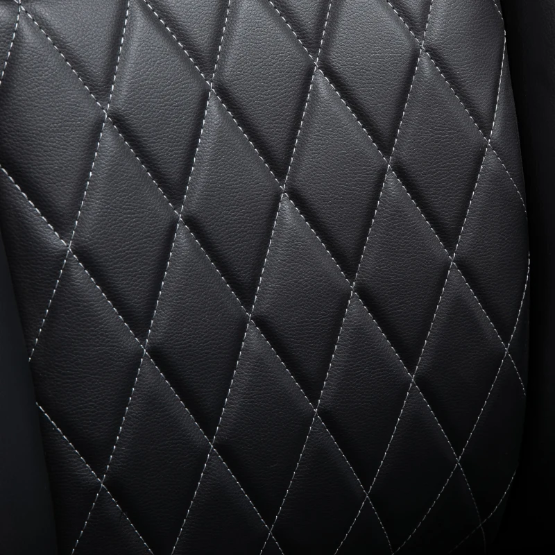 Vinsetto Massage-Bürostuhl 6-Punkt-Massage-Drehstuhl ergonomischer Stuhl Einstellbare aus Kunstleder mit gewölbter Kopfstütze und Armlehne Schwarz 70 x 76,5 x 114-124 cm