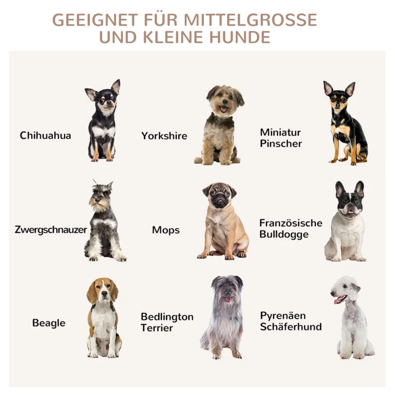 PawHut Hundekäfig inkl. Verriegelung, erhöhter Stand, Transportbox, 80,5 cm x 59,5 cm x 67,5 cm, Braun