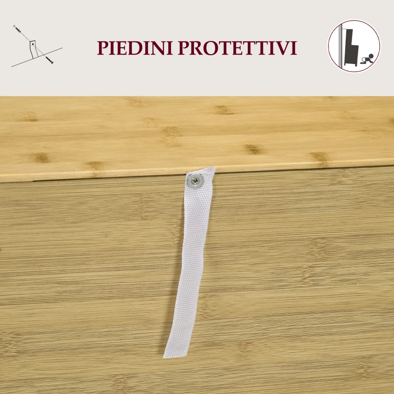 HOMCOM Credenza Stile Boho in Rattan e Bambù con 2 Ante e Mensola Interna, 60x27x67.5cm, Colore Legno