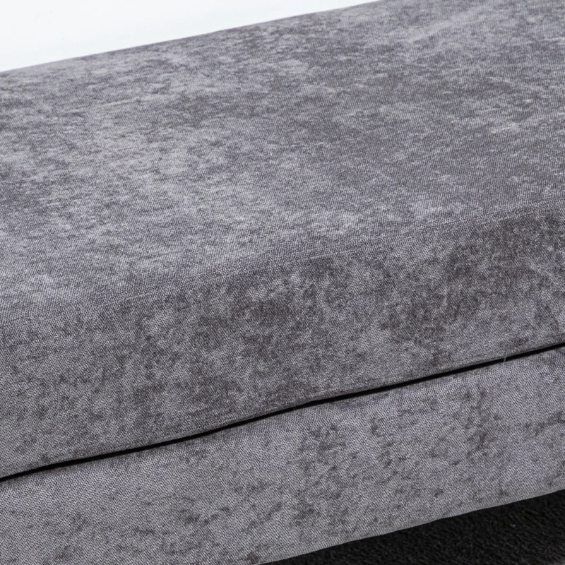 HOMCOM Panca Fondo Letto a 2 Strati in Tessuto Effetto Velluto e Acciaio, 121x50.5x46.5 cm, Grigio Scuro e Oro