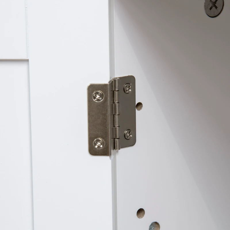 PawHut Mobile Lettiera per Gatti a 2 Ante con Divisorio Interno Regolabile, 86x48x52 cm, Bianco