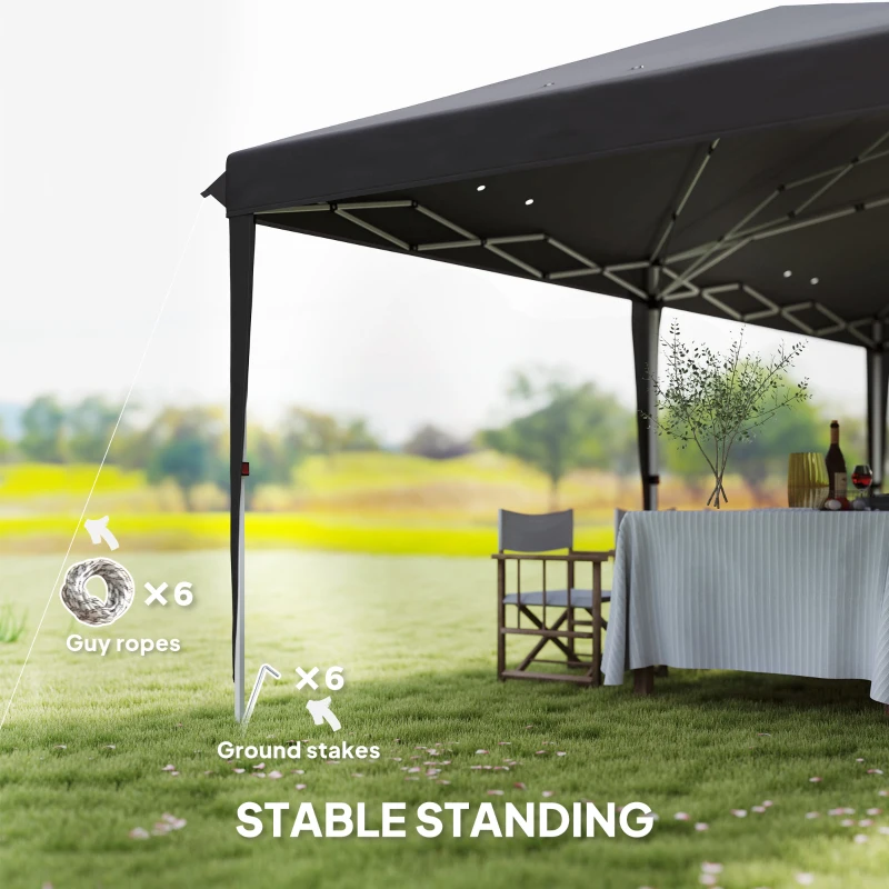 Outsunny 6 x 3 m Pop-Up Steel Frame Gazebo Grey(m-7)