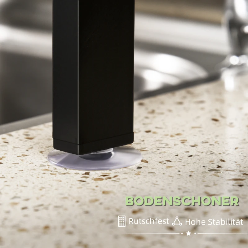 HOMCOM Abtropfgestell, längenverstellbar 51-93 cm, viele Elemente, flexible Anordnung, 93 x 30 x 52cm, schwarz