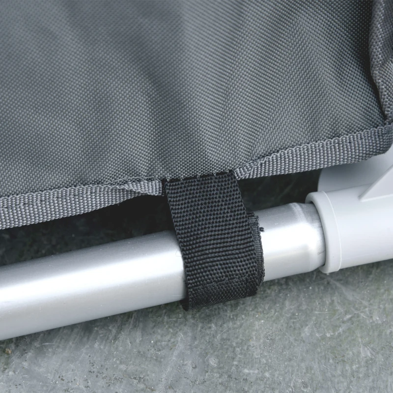 Outsunny Campingschrank faltbar Küchenbox tragbar mit Arbeitsplatte Tragetasche 3 Ablagen 600D Oxford Stoff Grau 60 x 50 x 104,5 cm