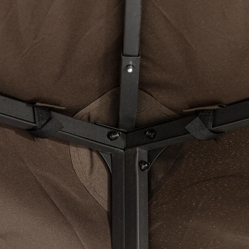 Outsunny Techo de Repuesto para Cenador 4x3 m Cubierta de Repuesto con Techo Doble 10 Orificios de Drenaje y Protección UV Toldo de Recambio para Pabellón Gazebo Marrón