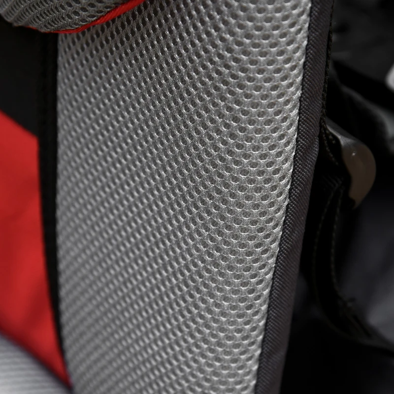 HOMCOM Portador de Bebés con Techo Impermeable Base de Soporte y Múltiples Bolsillos para 6-36 Meses 38x77x87,5 cm Rojo