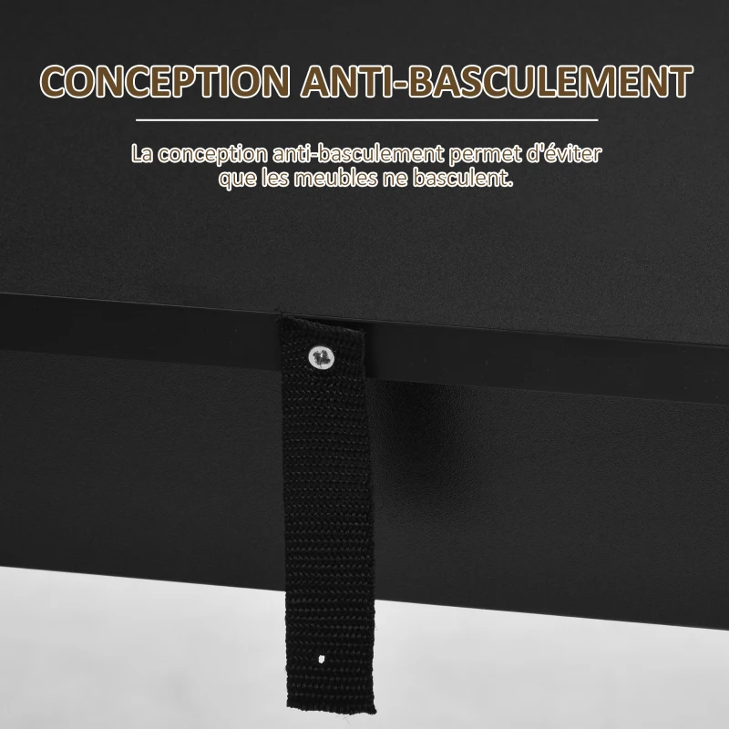 HOMCOM Table de bar table haute de cuisine mange-debout comptoir - dim. 112L x 57l x 106H cm - 3 étagères - noir