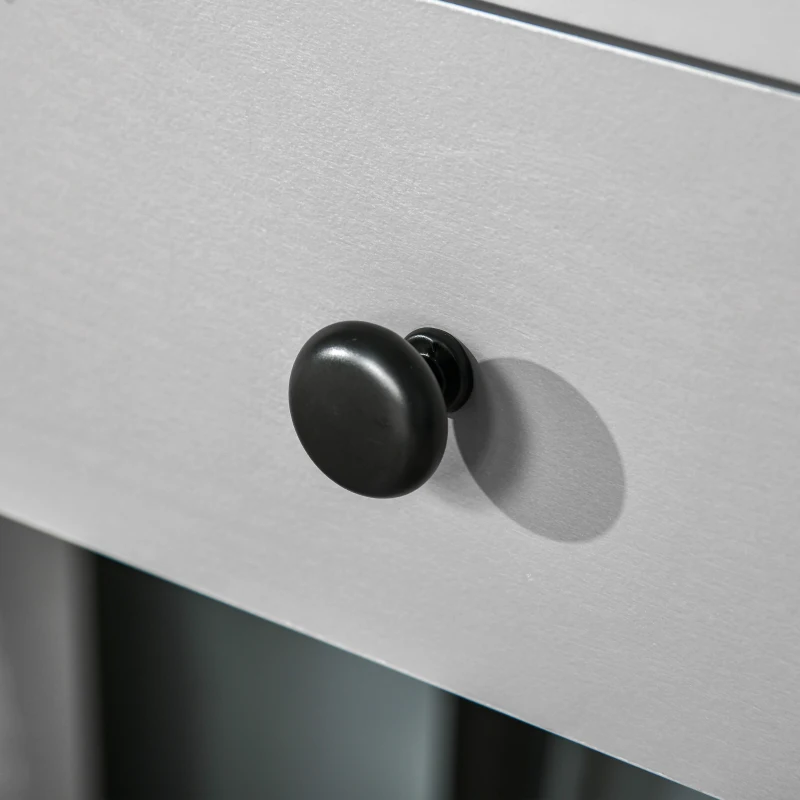 HOMCOM Set da Toeletta Tavolo per Trucco, Specchio e Sgabello con 3 Cassetti e Ripiani