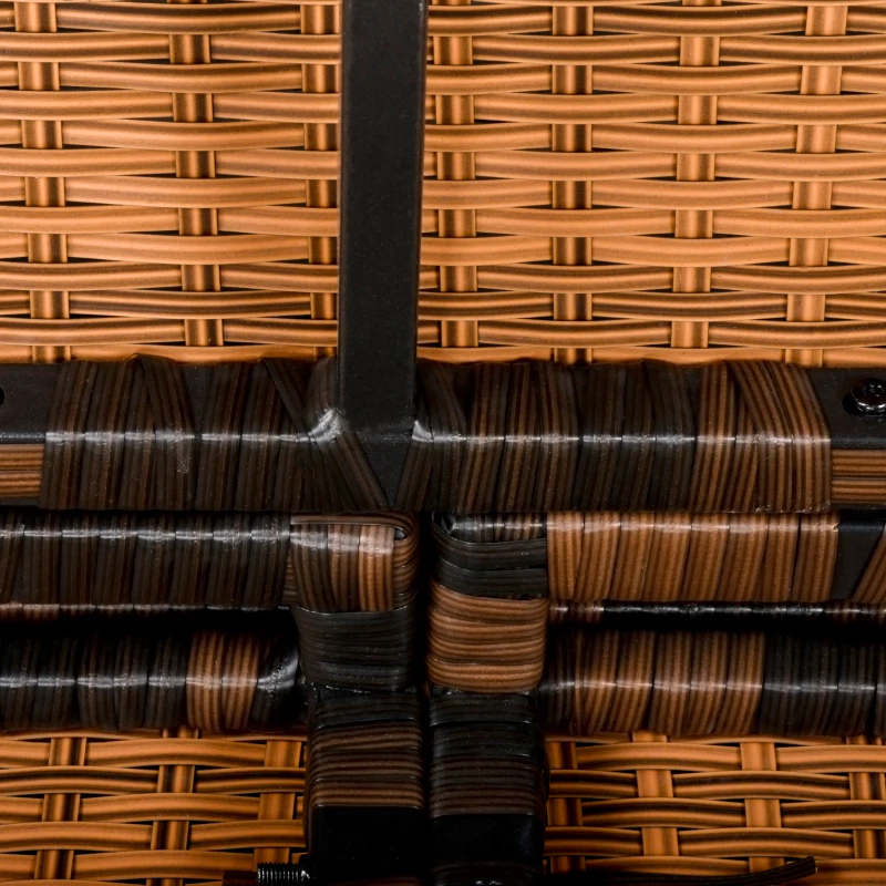 Outsunny Canapé lit de jardin 3 places inclinable latéralement matelas et coussins inclus résine tressée imitation rotin chocolat