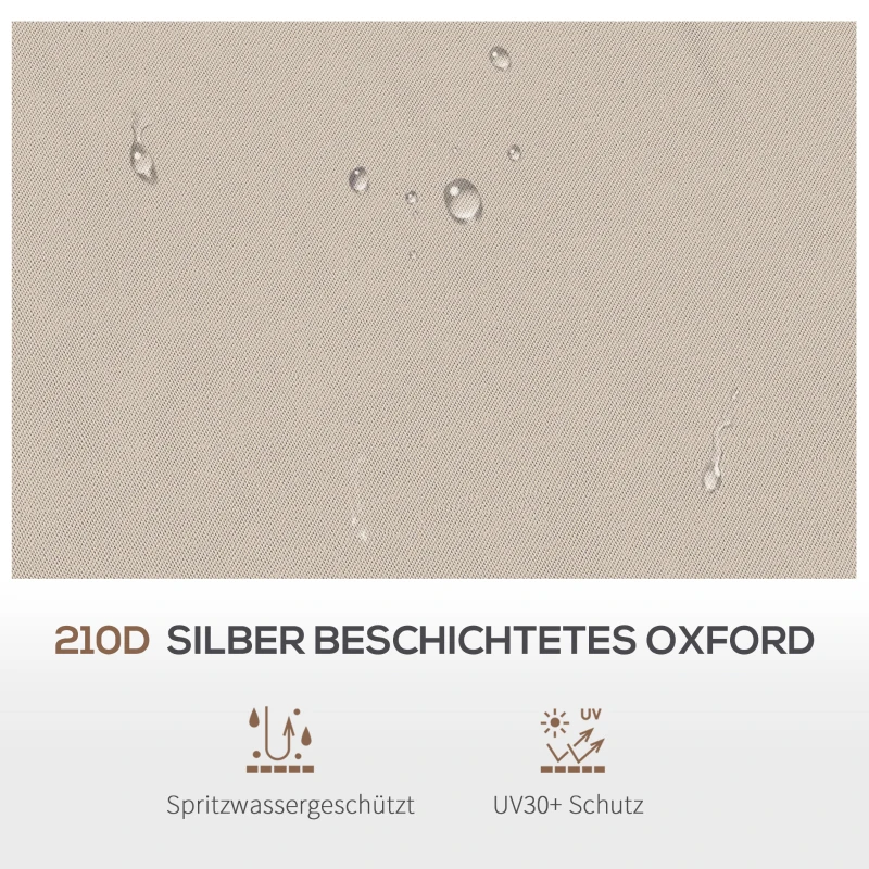 Outsunny Ersatzdach für Gartenzelt, Gartenzeltdach, wetterbeständig, 30+ UV, 325 x 325 cm, Beige