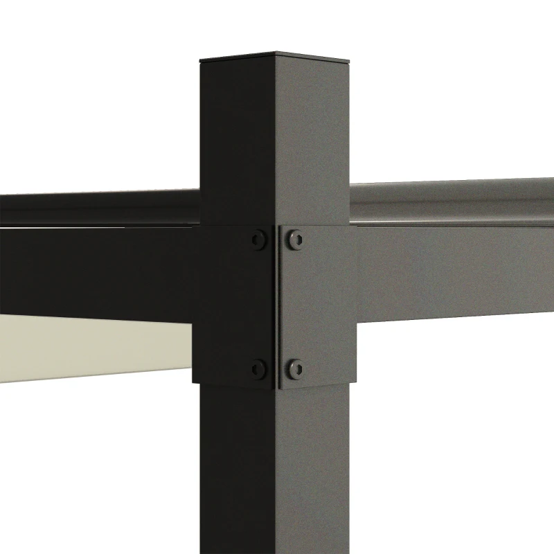 Outsunny Gazebo Pergola 3x3 m con Tettuccio Retrattile, 8 Viti e 8 Picchetti, in Poliestere 180g e Metallo, Bianco Crema