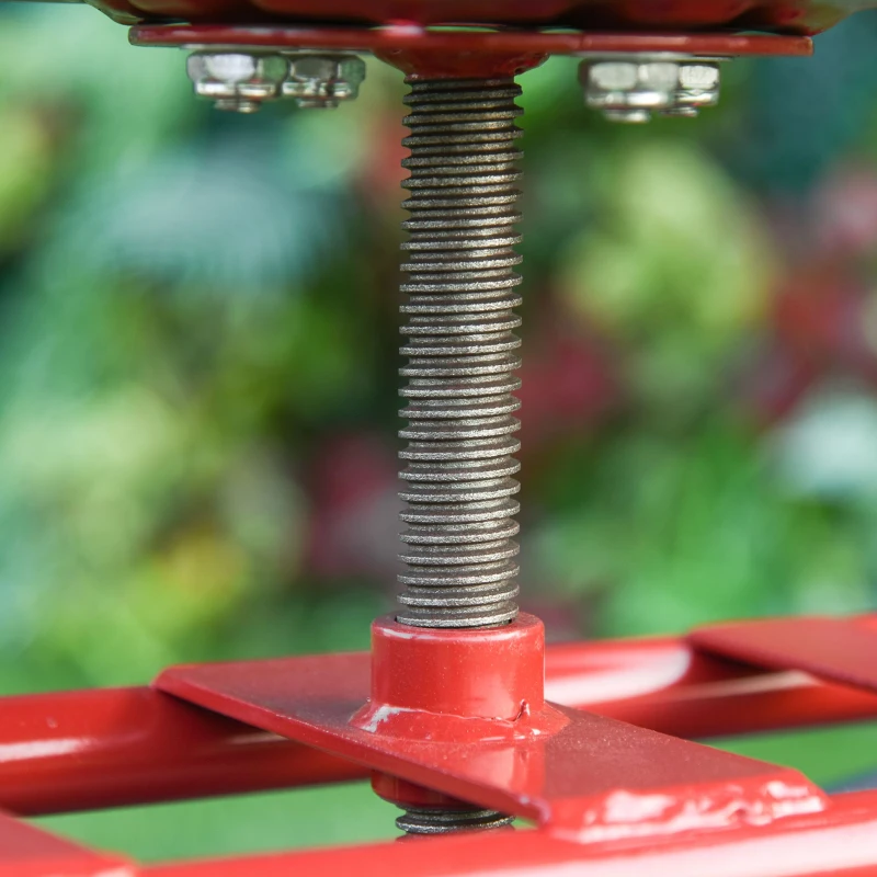 Outsunny 2 en 1 Tabouret pivotant Chariot Mobile de Jardin Charge Max. 150 Kg Rouge et Noir