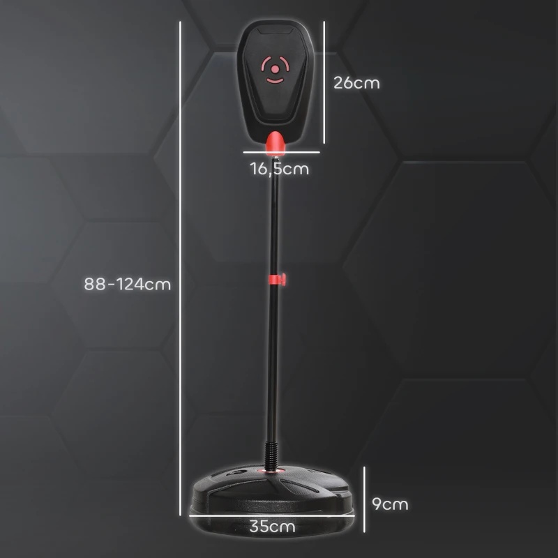 AIYAPLAY Saco de Boxeo para Niños de +5 Años con Guantes de Boxeo Altura Ajustable de 88-124 cm y Base Rellenable Negro