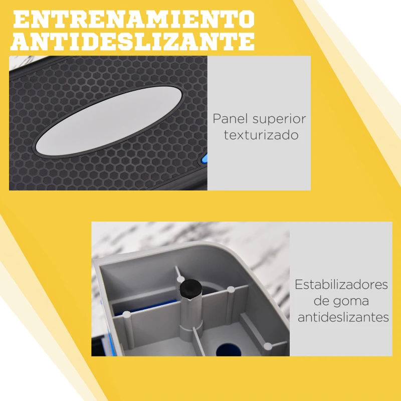 HOMCOM Step de Aeróbic Step para Fitness Antideslizante con Altura Regulable 3 Niveles de 10/15/20 cm Tabla Plataforma Stepper para Ejercicio en Casa Gimnasia Carga 150 kg 80x31x20 cm Azul y Negro