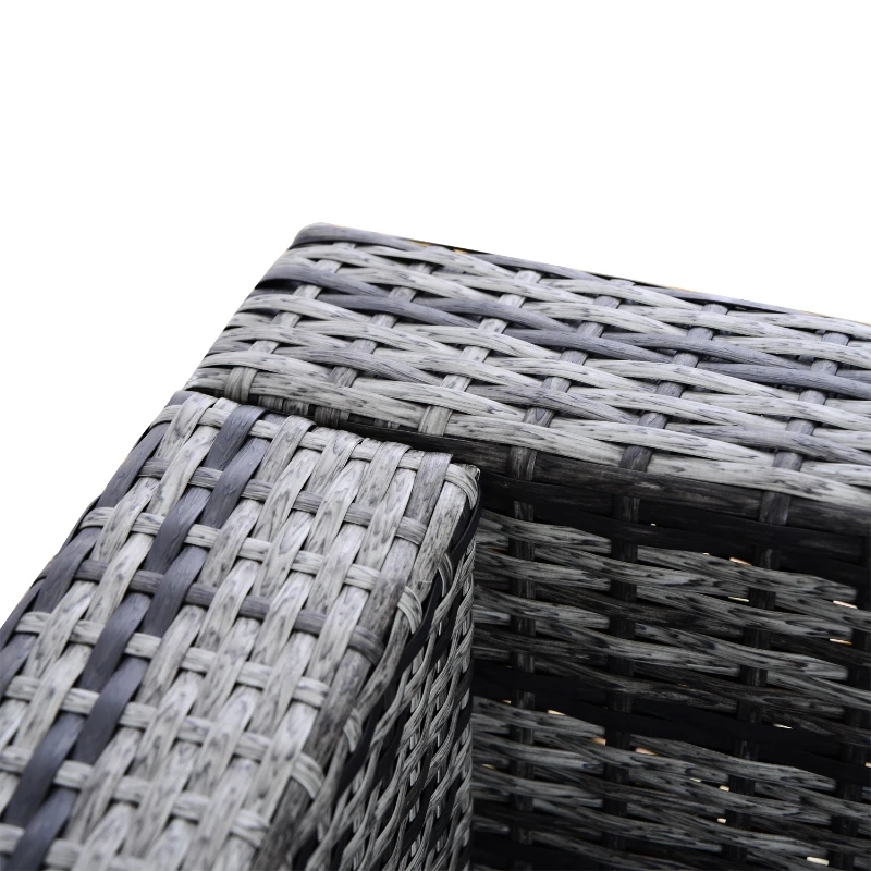 Outsunny 4 Pieces Rattan Garden Furniture Set, Wicker Outdoor Furniture Set with Corner Sofa Loveseat Coffee Table Cushions, Conservatory Furniture Set for Patio Balcony Poolside, Grey