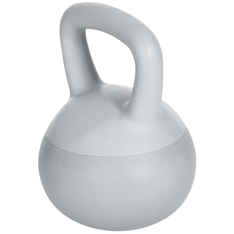 SPORTNOW Kettlebell 4kg in PVC e Sabbia Metallica per Allenamento Spalle e Bicipiti, 19x19x26 cm, Grigio