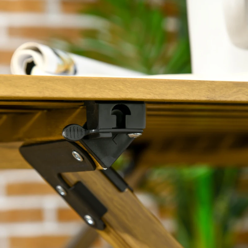 Outsunny Table de camping pique-nique jardin pliable en aluminium avec sac de transport - dim. 116L x 60l x 45H cm bois naturel