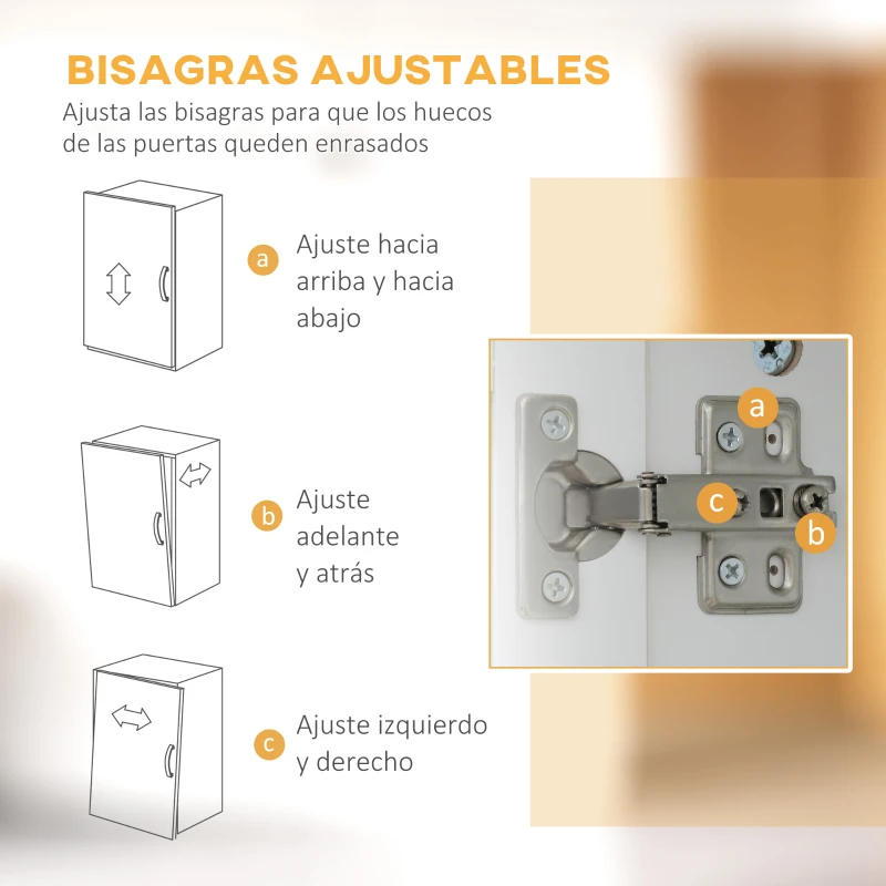 HOMCOM Alacena de Cocina Mueble Buffet de Cocina con 4 Puertas Cajón y Estantes Ajustables para Comedor 60x38x161 cm Blanco(m-7)