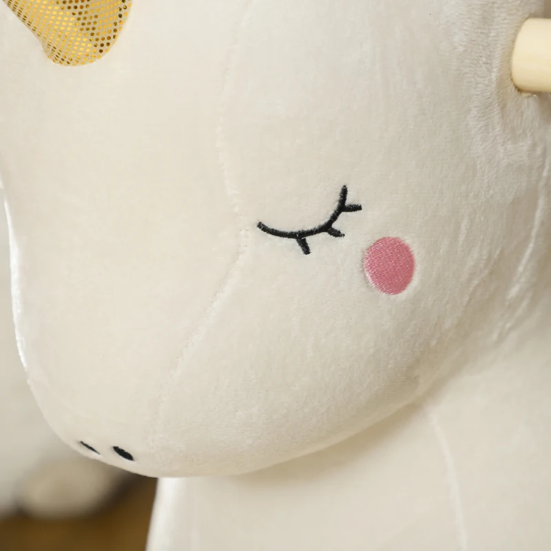 AIYAPLAY Schaukelpferd im Einhorn-Design, mit Soundeffekten, weicher Sitz, für Kinder im Alter von 2-4 Jahren, Weiß