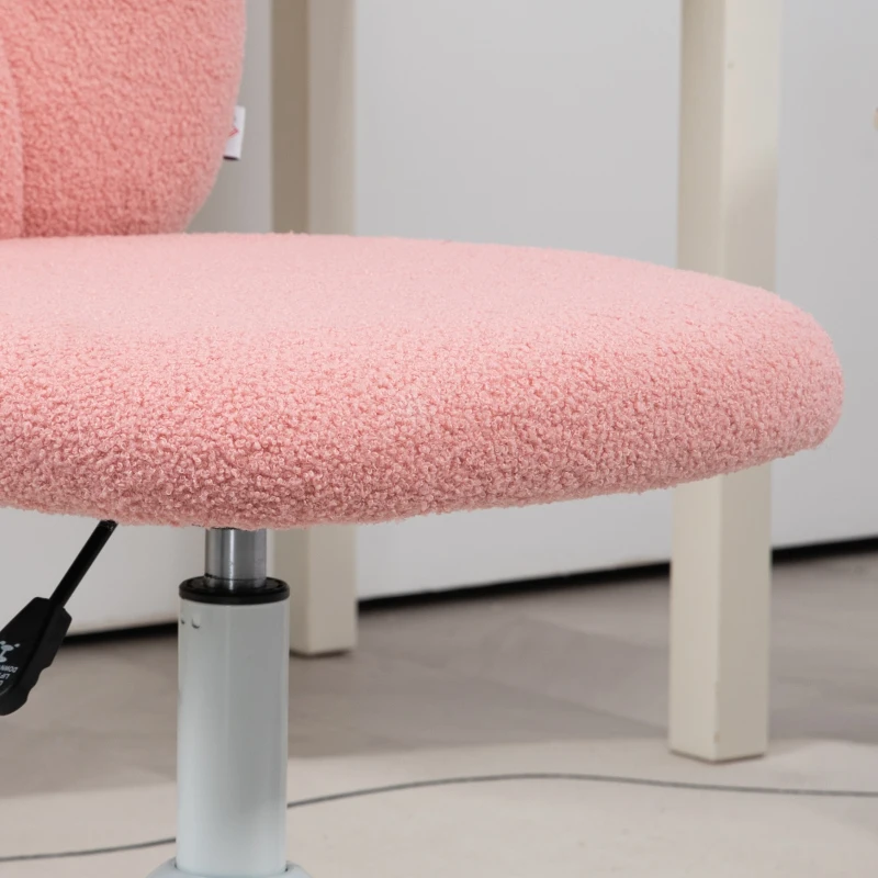 HOMCOM Silla Infantil de Borreguito con Asiento Ajustable en Altura y Respaldo en Forma de Oso Carga 120 kg Rosa