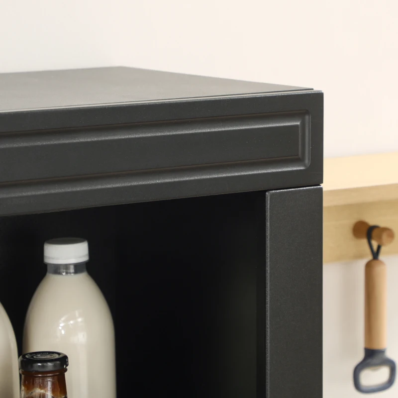 HOMCOM Credenza Cucina in Legno con Ripiani e Armadietto 2 Ante con Mensole Regolabili, 74.6x35.5x182.5cm